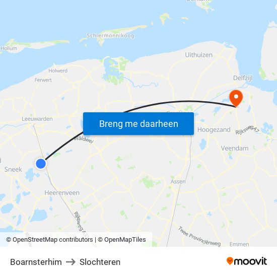 Boarnsterhim to Slochteren map