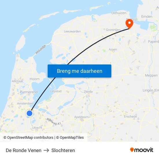 De Ronde Venen to Slochteren map