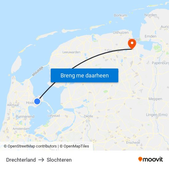 Drechterland to Slochteren map