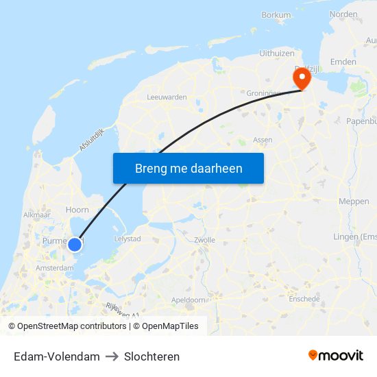 Edam-Volendam to Slochteren map