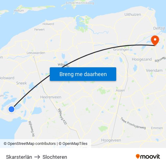 Skarsterlân to Slochteren map