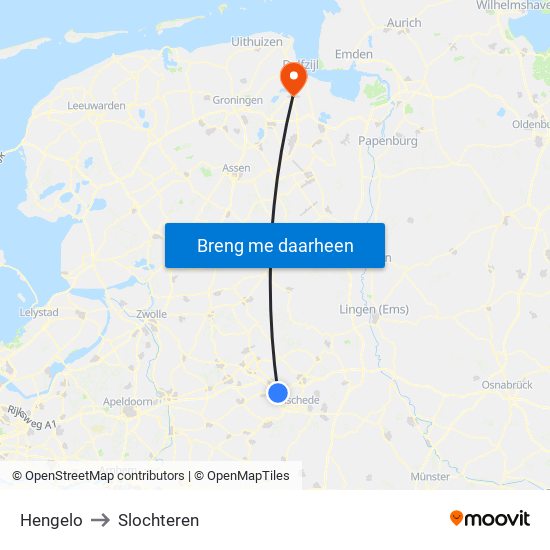 Hengelo to Slochteren map