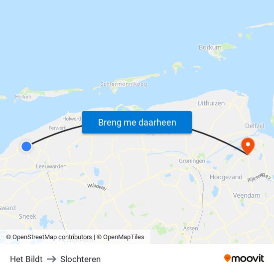 Het Bildt to Slochteren map