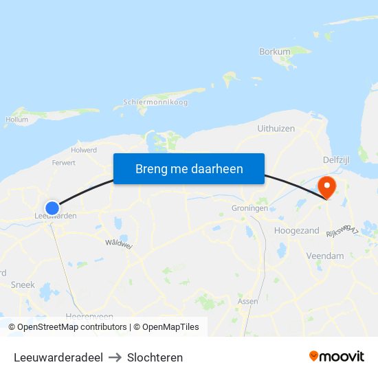 Leeuwarderadeel to Slochteren map