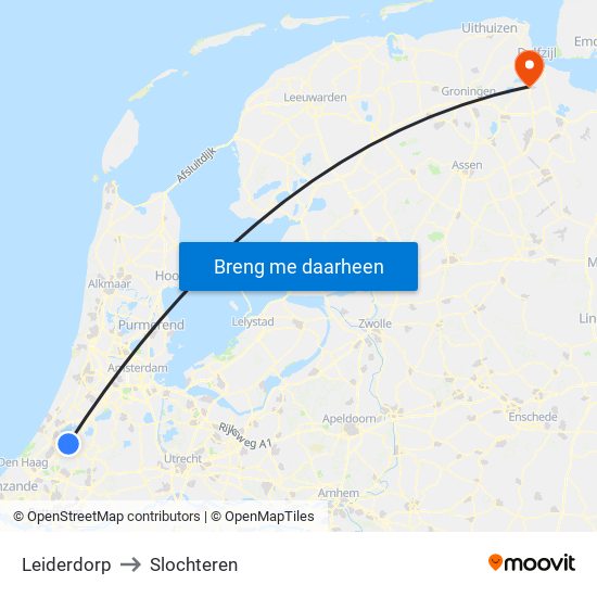 Leiderdorp to Slochteren map