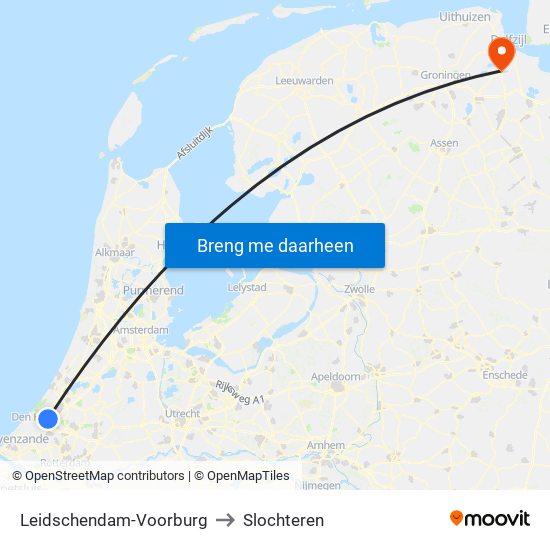Leidschendam-Voorburg to Slochteren map