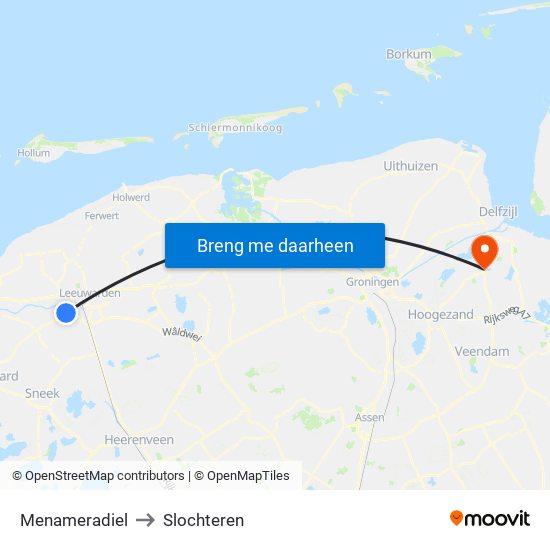 Menameradiel to Slochteren map