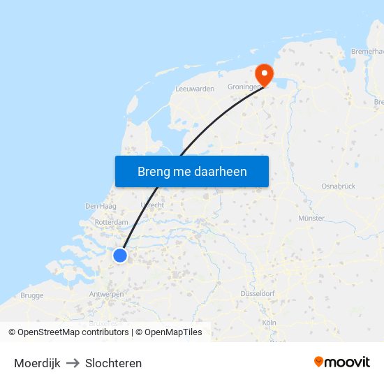 Moerdijk to Slochteren map