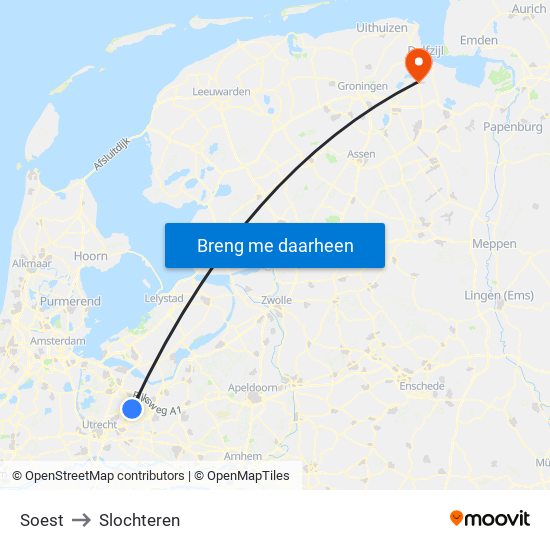 Soest to Slochteren map