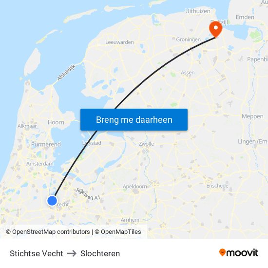 Stichtse Vecht to Slochteren map