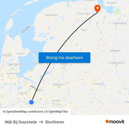 Wijk Bij Duurstede to Slochteren map