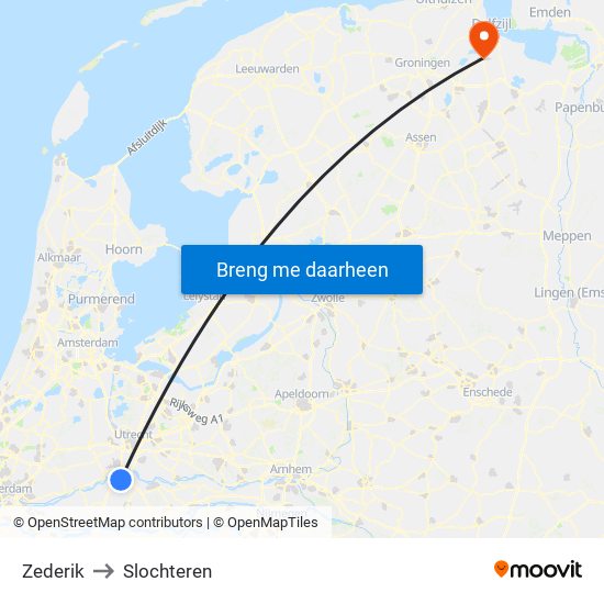 Zederik to Slochteren map