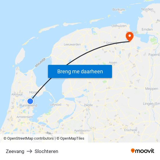 Zeevang to Slochteren map