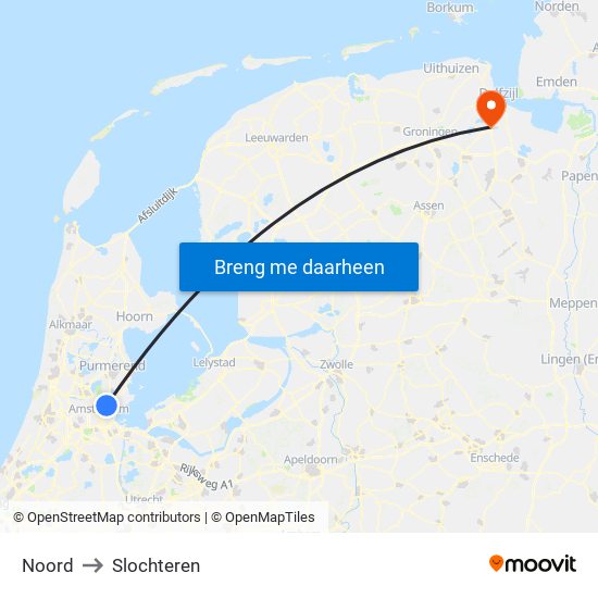 Noord to Slochteren map