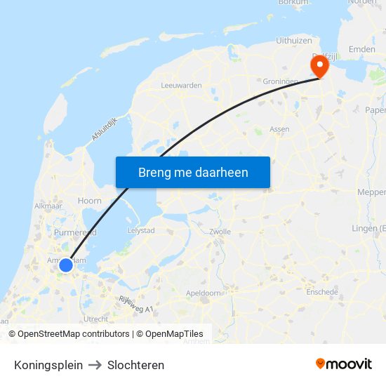 Koningsplein to Slochteren map