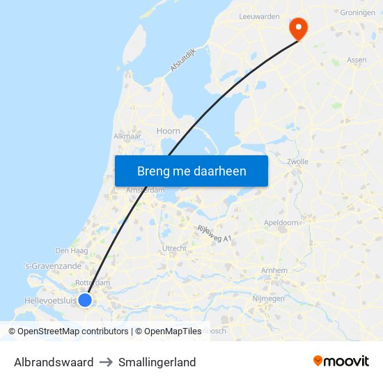 Albrandswaard to Smallingerland map