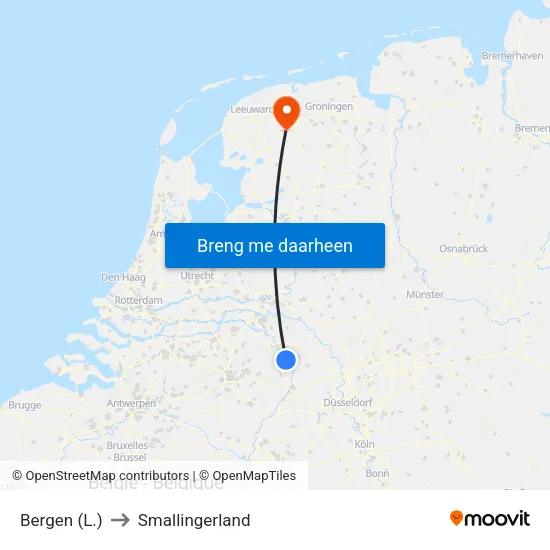 Bergen (L.) to Smallingerland map