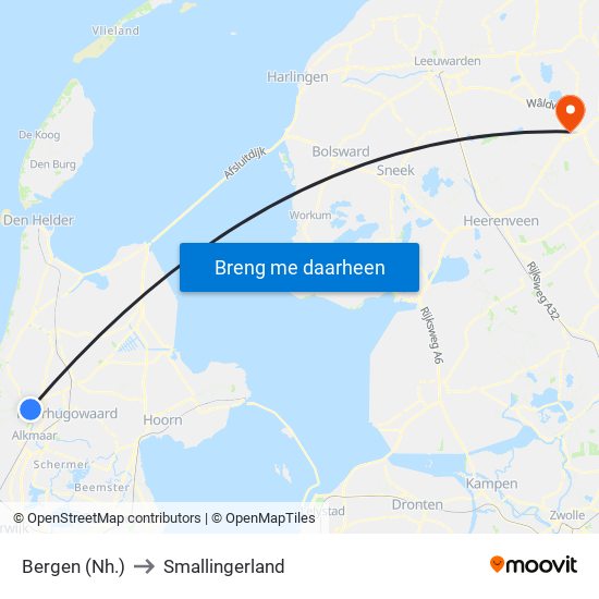 Bergen (Nh.) to Smallingerland map