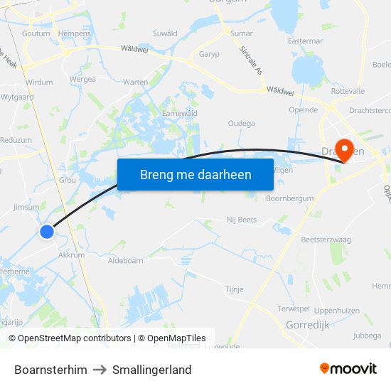 Boarnsterhim to Smallingerland map