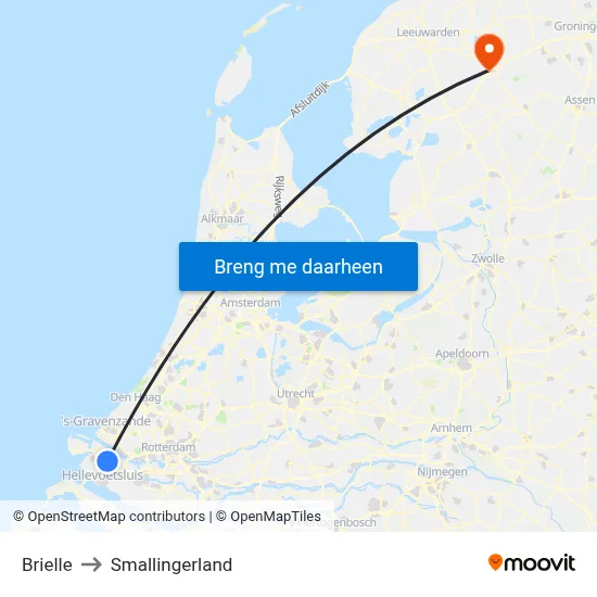 Brielle to Smallingerland map