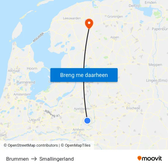 Brummen to Smallingerland map
