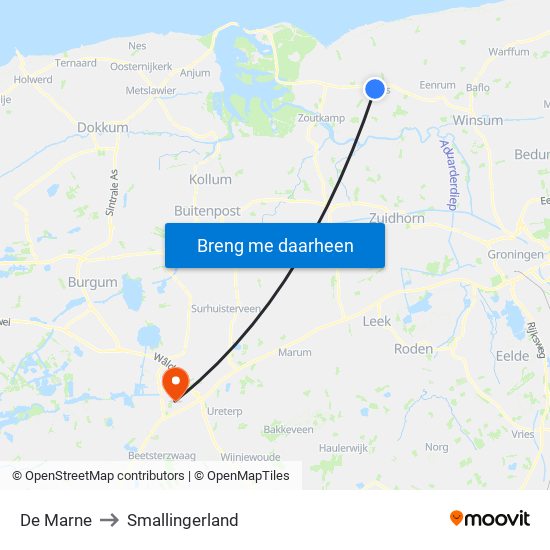 De Marne to Smallingerland map