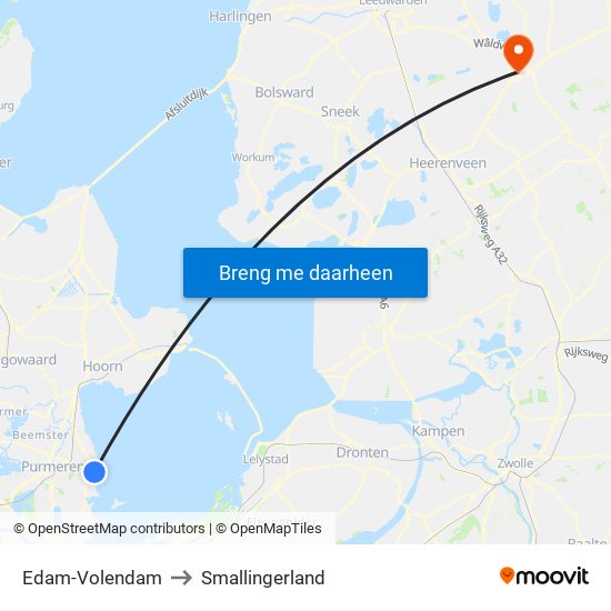 Edam-Volendam to Smallingerland map