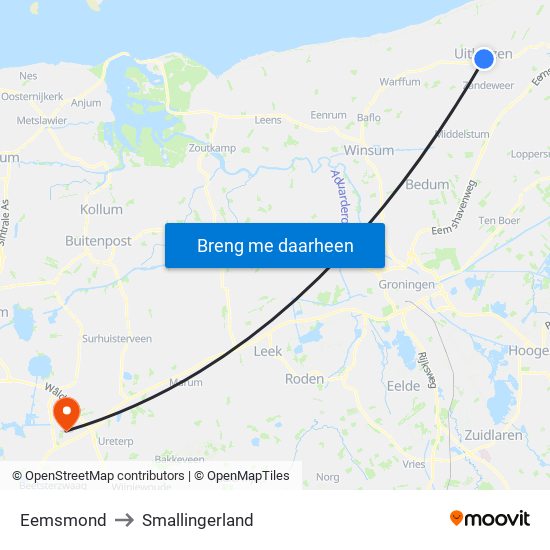 Eemsmond to Smallingerland map