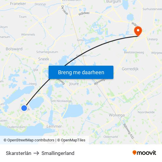 Skarsterlân to Smallingerland map