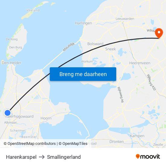 Harenkarspel to Smallingerland map