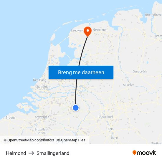 Helmond to Smallingerland map