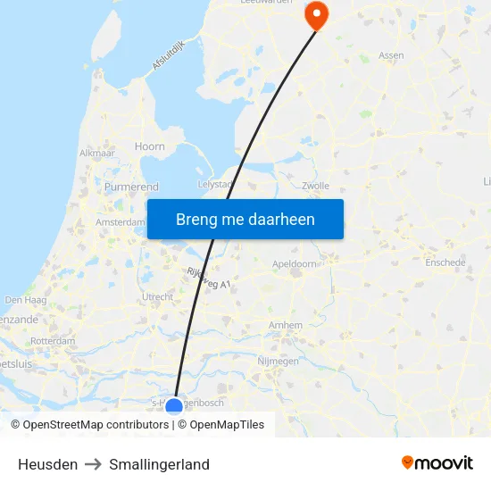 Heusden to Smallingerland map