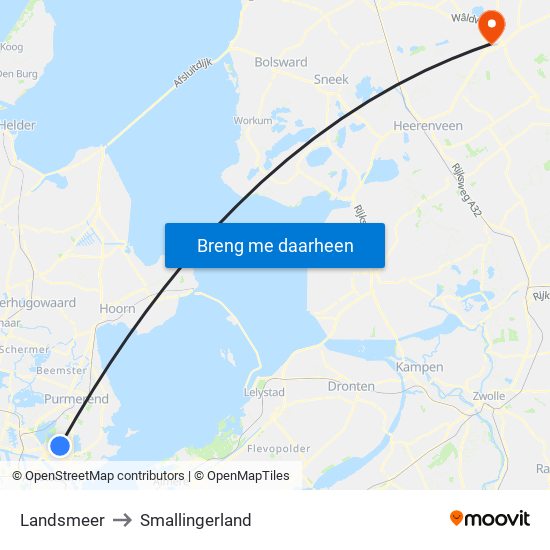 Landsmeer to Smallingerland map