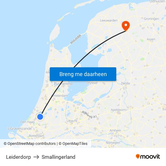 Leiderdorp to Smallingerland map