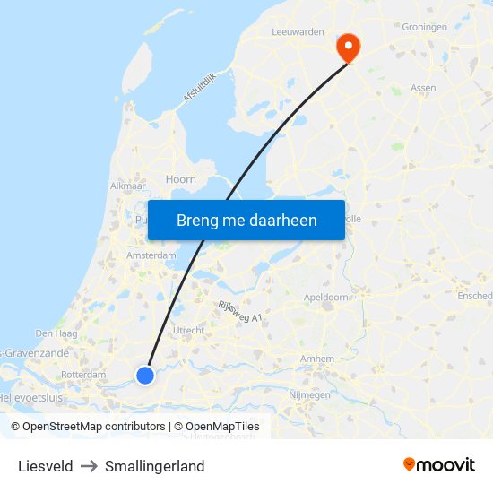 Liesveld to Smallingerland map