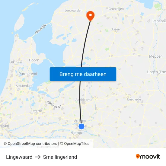 Lingewaard to Smallingerland map