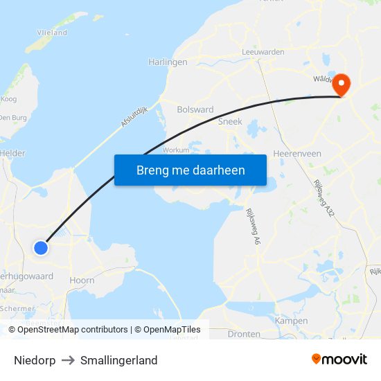 Niedorp to Smallingerland map