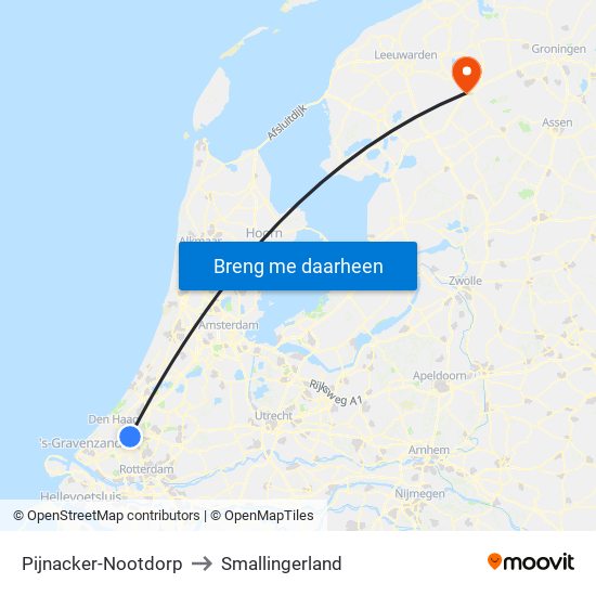 Pijnacker-Nootdorp to Smallingerland map