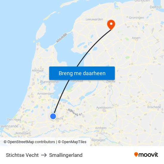 Stichtse Vecht to Smallingerland map