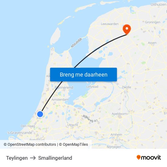 Teylingen to Smallingerland map