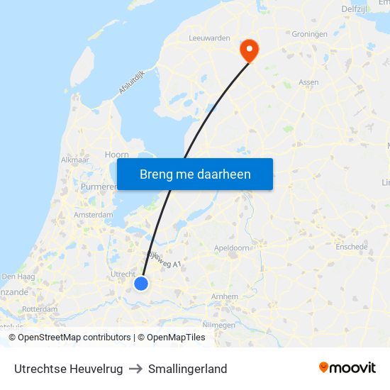 Utrechtse Heuvelrug to Smallingerland map