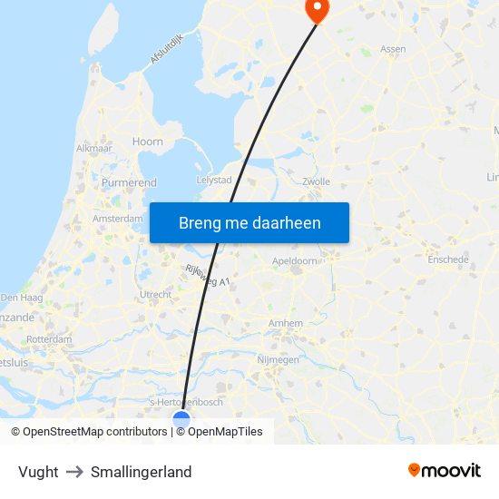 Vught to Smallingerland map