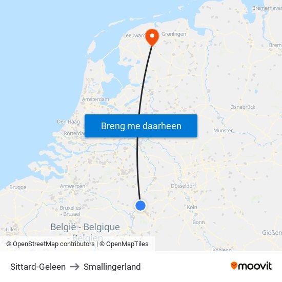 Sittard-Geleen to Smallingerland map