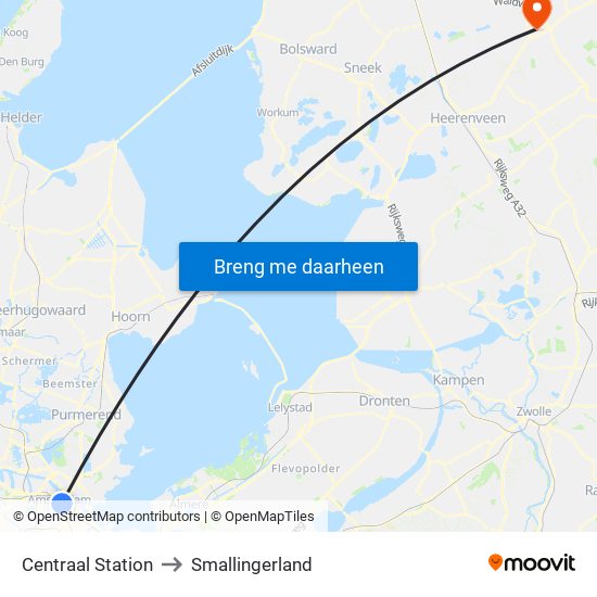 Centraal Station to Smallingerland map