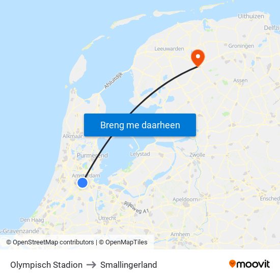 Olympisch Stadion to Smallingerland map