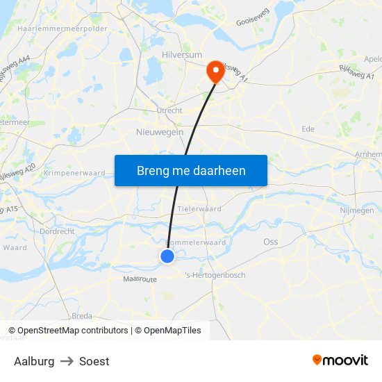 Aalburg to Soest map