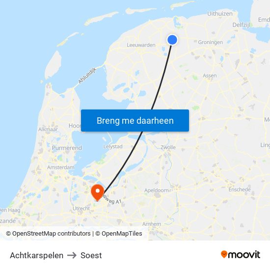 Achtkarspelen to Soest map