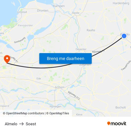 Almelo to Soest map