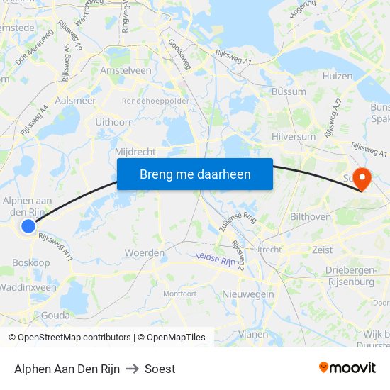 Alphen Aan Den Rijn to Soest map