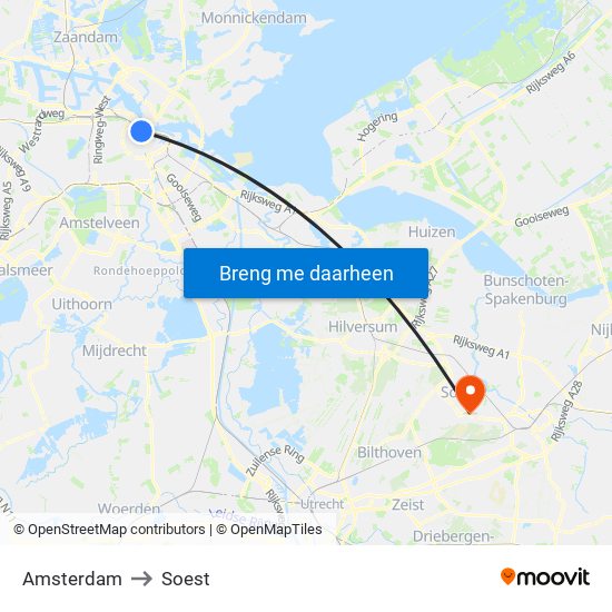 Amsterdam to Soest map